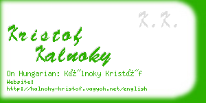 kristof kalnoky business card